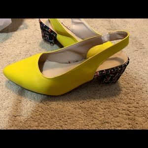 Yellow sling back